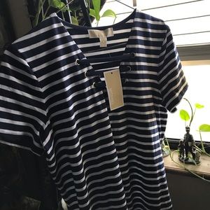 Michael Kors Dress Striped Navy Blue